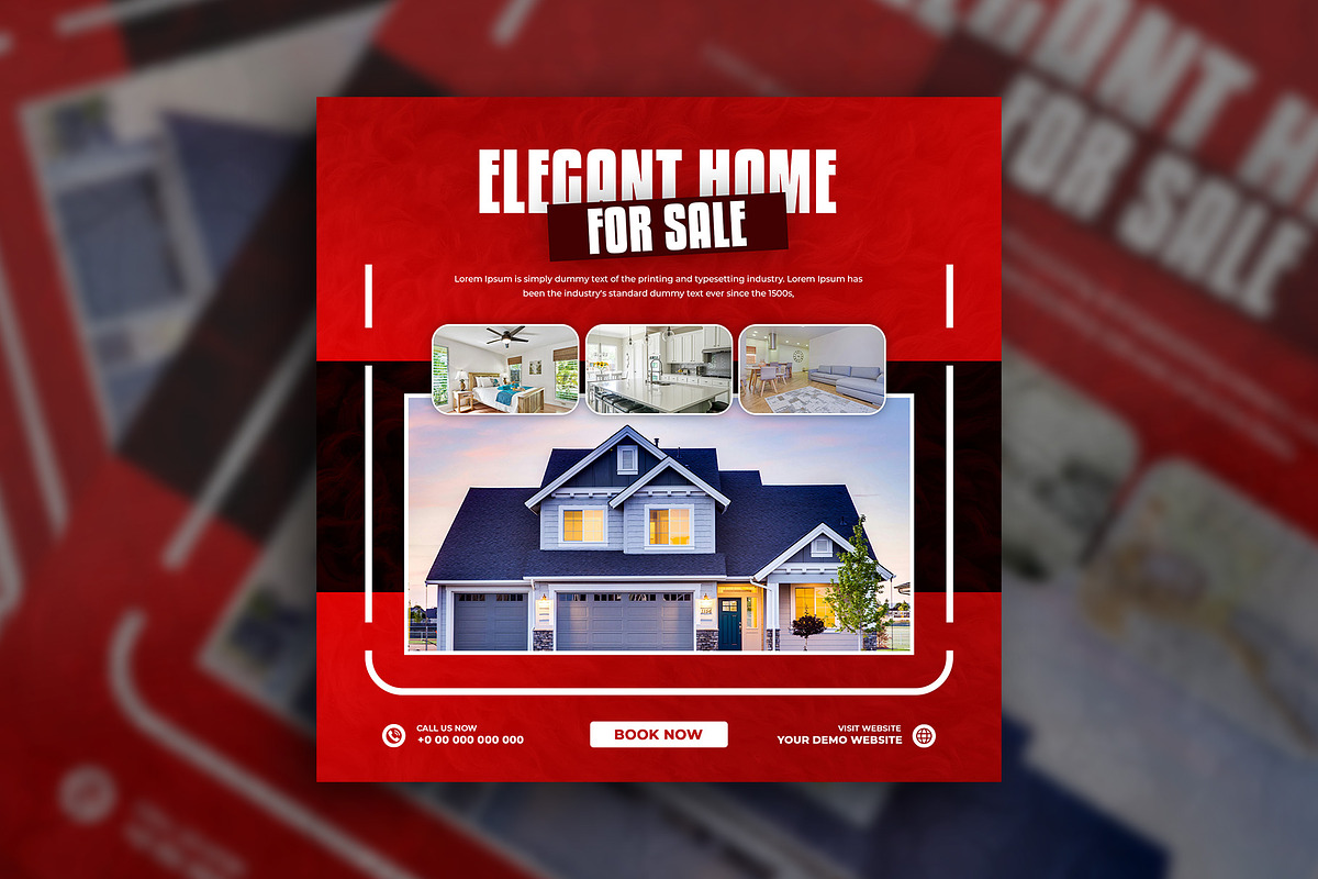 Real estate home sale post template, a Social Media Template by Tanmoy Topu (Photo 3 of 11)