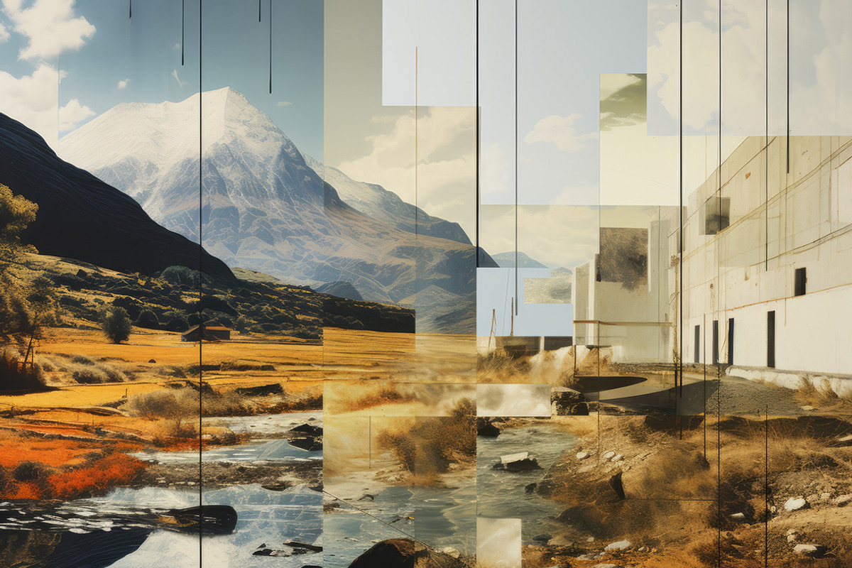 Landscape collages. 36 images, a Decorative Illustration by Handmadefont (Photo 10 of 10)