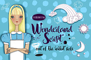 Wonderland Script + Vector Set, a Script Font by a Blond Moment (Thumbnail 1 of 7)