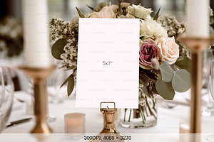 5x7 Table Number Mockup, Wedding