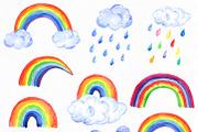 Rainbow Watercolor clipart, an Illustration by AqwaColor (Thumbnail 2 of 3)