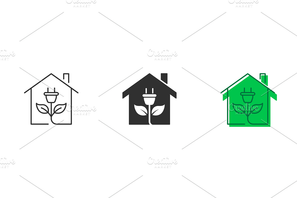 Eco Energy Home Icons, an Object Illustration by Gentle Studio
