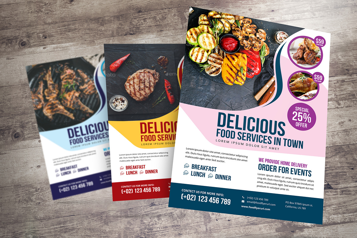 Food Restaurant Flyer Design v2, a Flyer Template by Miyaji75 (Photo 3 of 5)