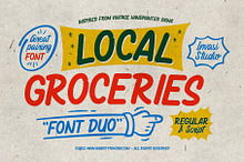 Local Groceries - Vintage Sign Duo