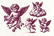 Valentine Cupid Vintage Bundle, a Decorative Illustration by ClipArtRoom (Thumbnail 6 of 7)