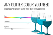 Wineglass Mockup PSD w/ Glitter, a Product Mockup by SarahDesign (Thumbnail 7 of 7)