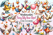 Funny Silly Goose Clipart., a Graphic by CitraGraphics (Thumbnail 1 of 4)