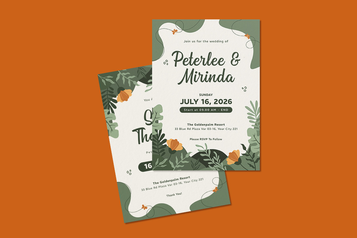 Minealist Wedding Invitation, an Invitation Template by iDoodle Studio (Photo 2 of 4)