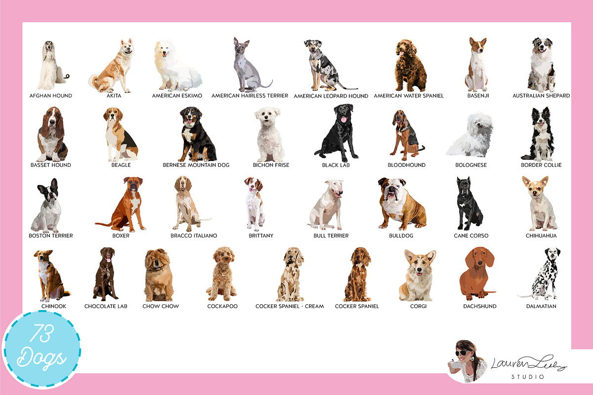 Dogs + Cats Vector Bundle, an Animal Illustration by Lauren Lesley Studio (Photo 3 of 4)
