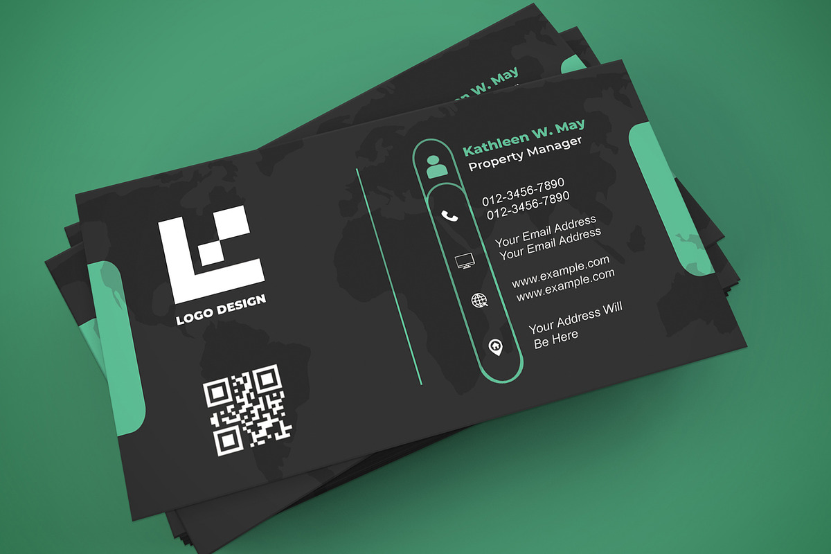 Modern Dark Business Card PSD preview 7