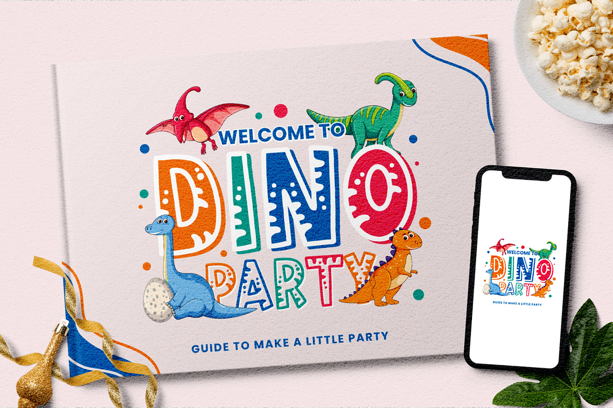 Little Dino Fun Display Font, a Serif Font by Chipshpow Graphics (Photo 2 of 5)
