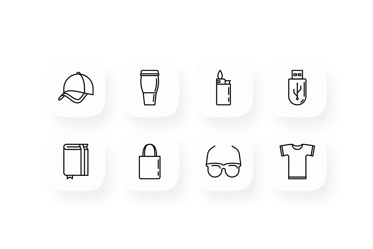 Promotional Products 16 Icons Set, an Outline Icon by Alex Blogoodf (Photo 4 of 5)