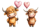 Valentines Haighland cow Clipart, an Illustration by Designworld (Thumbnail 5 of 5)