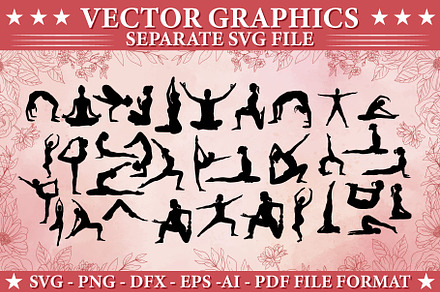 Yoga pose silhouette SVG vector