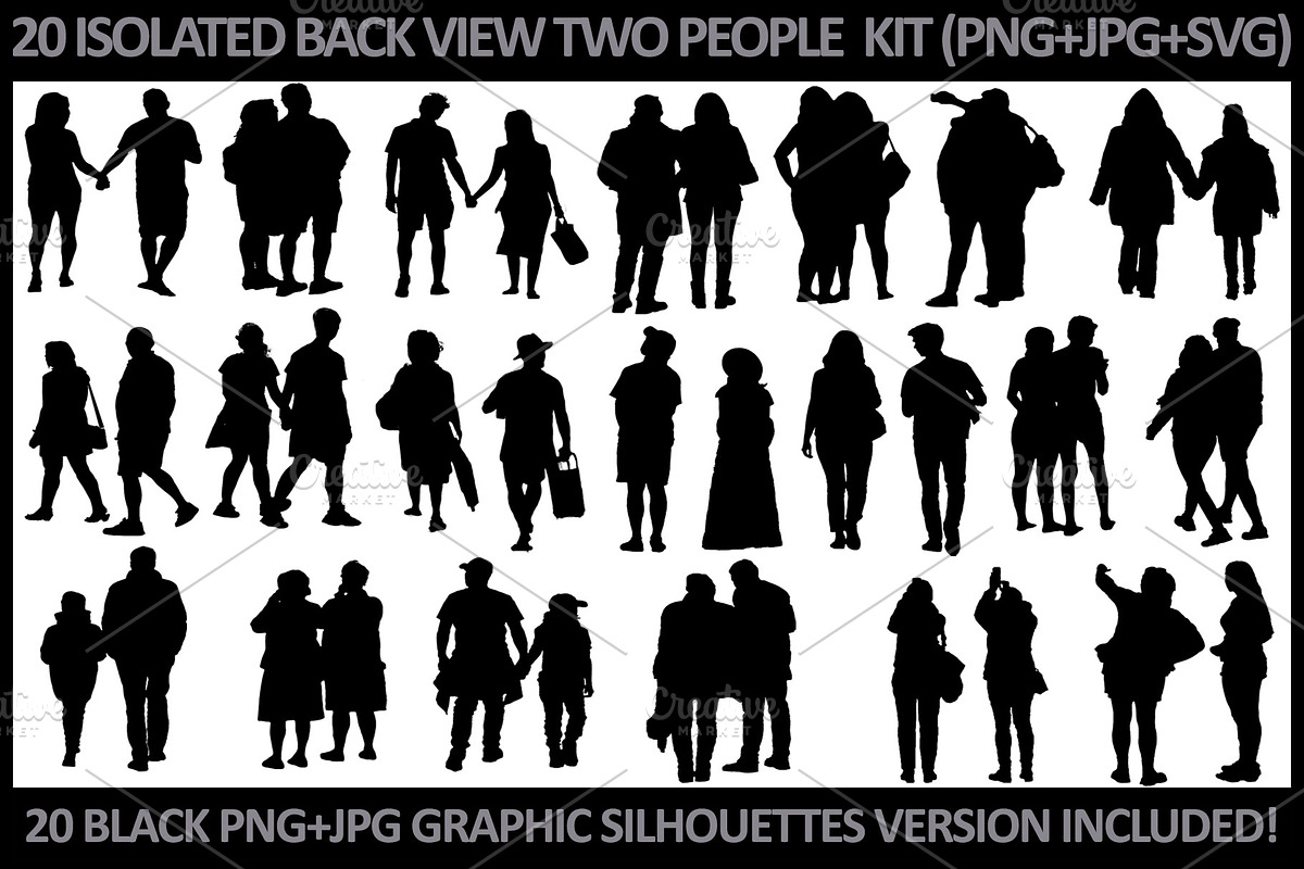 20 Two People Back View PNG Toolkit, an Object Graphic by DanFLCreativo (Photo 2 of 3)