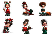 Quirky Christmas Girl Clip Art, an Illustration by CreationArt (Thumbnail 4 of 5)