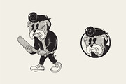bad boy bulldog retro mascot, an Animal Illustration by Judsart (Thumbnail 1 of 3)