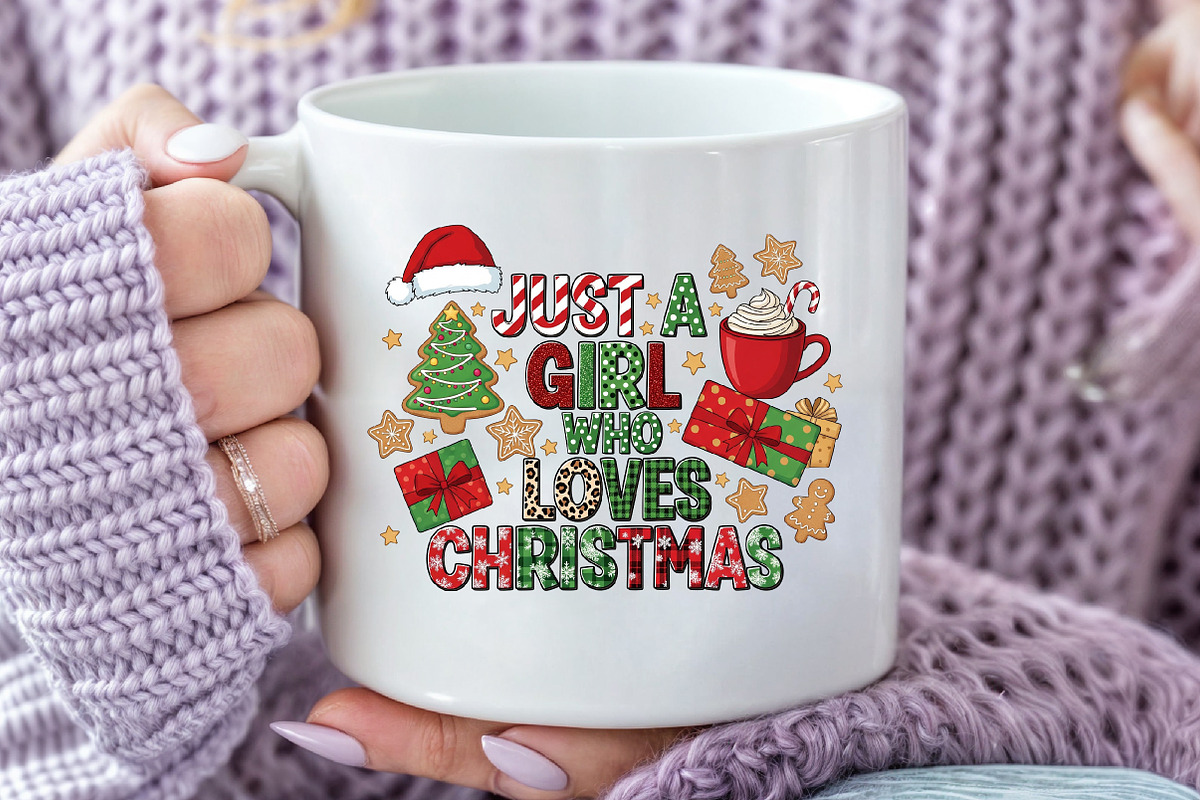 Just A Girl Who Loves Christmas PNG, an Illustration by Craft Nest (Photo 5 of 6)