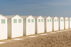 White beach Huts, Venice Lido, an Architecture Photo by Bepslabor