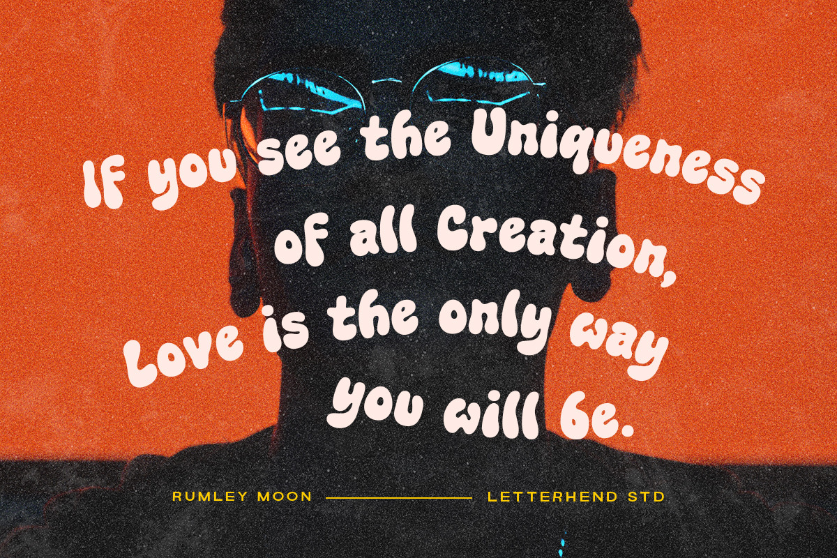 Rumley Moon - Groovy Hipster Font, a Font by Letterhend Studio (Photo 6 of 9)