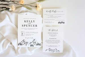 Mountain Wedding Invitation Template