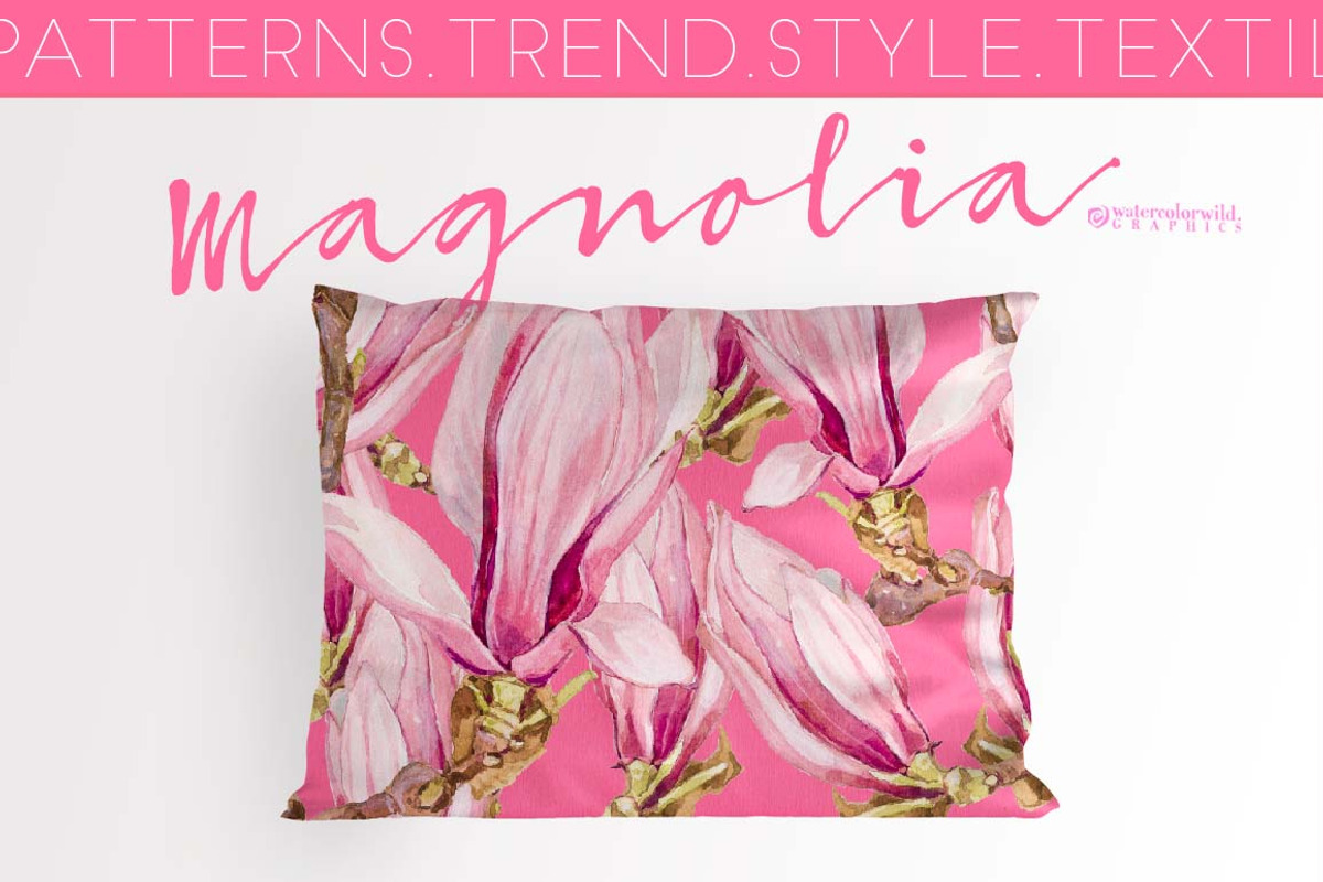 Magnolia-Clipart Set Watercolor, an Illustration by watercolorwild.graphics (Photo 6 of 9)