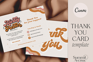 Retro Editable Thank You Card Canva