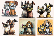 Quirky Dogs & Cats Illustrations, an Animal Illustration by PrintHaven Designs (Thumbnail 5 of 9)