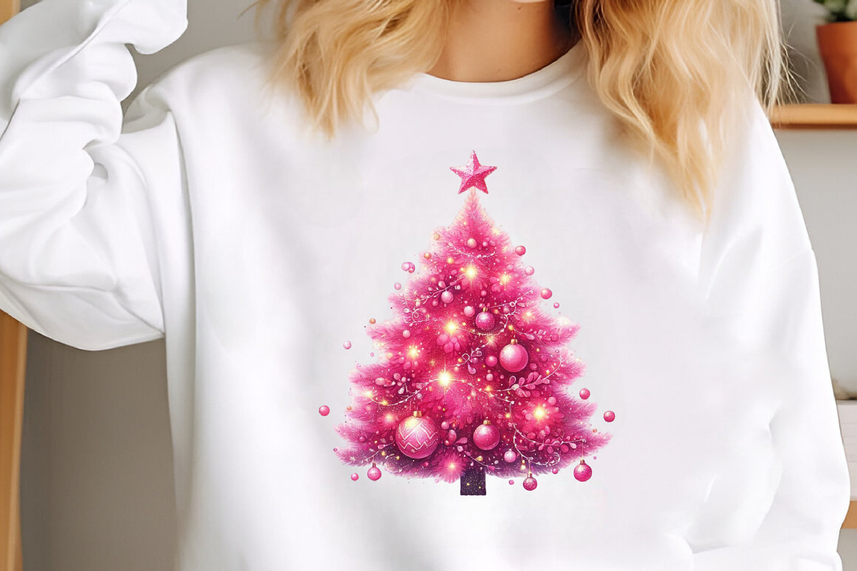 Pink Christmas Tree Clipart Bundle, an Illustration by SinaCreation (Photo 5 of 7)