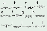 Flourishes Dividers &Swirls Dingbats, a Symbol Font by Minimalartstudio (Thumbnail 5 of 9)