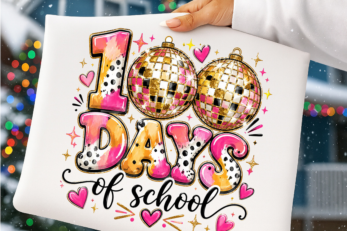 Preppy 100 Days of School PNG Bundle, a Transportation Illustration by SinaCreation (Photo 3 of 7)