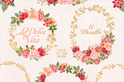 Watercolor wedding glitter flowers, an Illustration by antuanetto (Thumbnail 4 of 13)