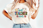 Best Teacher ever png, an Illustration by Watercolor design (Thumbnail 2 of 3)
