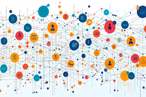 Colorful representation of global business network and data analytics, an Illustration by AS photostudio