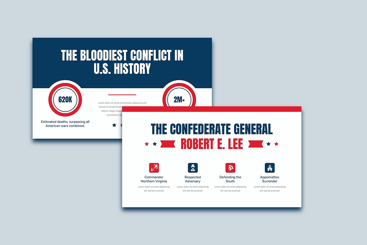 American Civil War Presentation, a Presentation Template by BumbleGraph Studio (Photo 2 of 5)