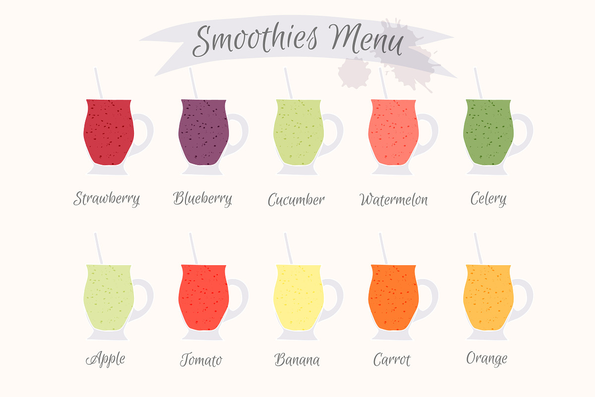 Collection fruit smoothies., a Food Illustration by itiir (Photo 8 of 11)