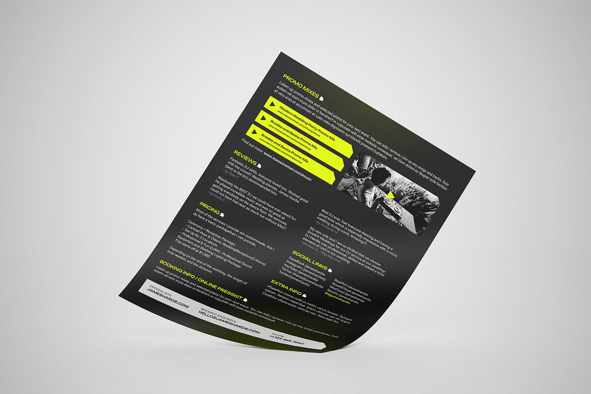 Event DJ Press Kit / Resume Template, a Resume Template by vinyljunkie (Photo 6 of 8)