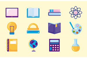 school icon set, an Education Illustration by studiogstock