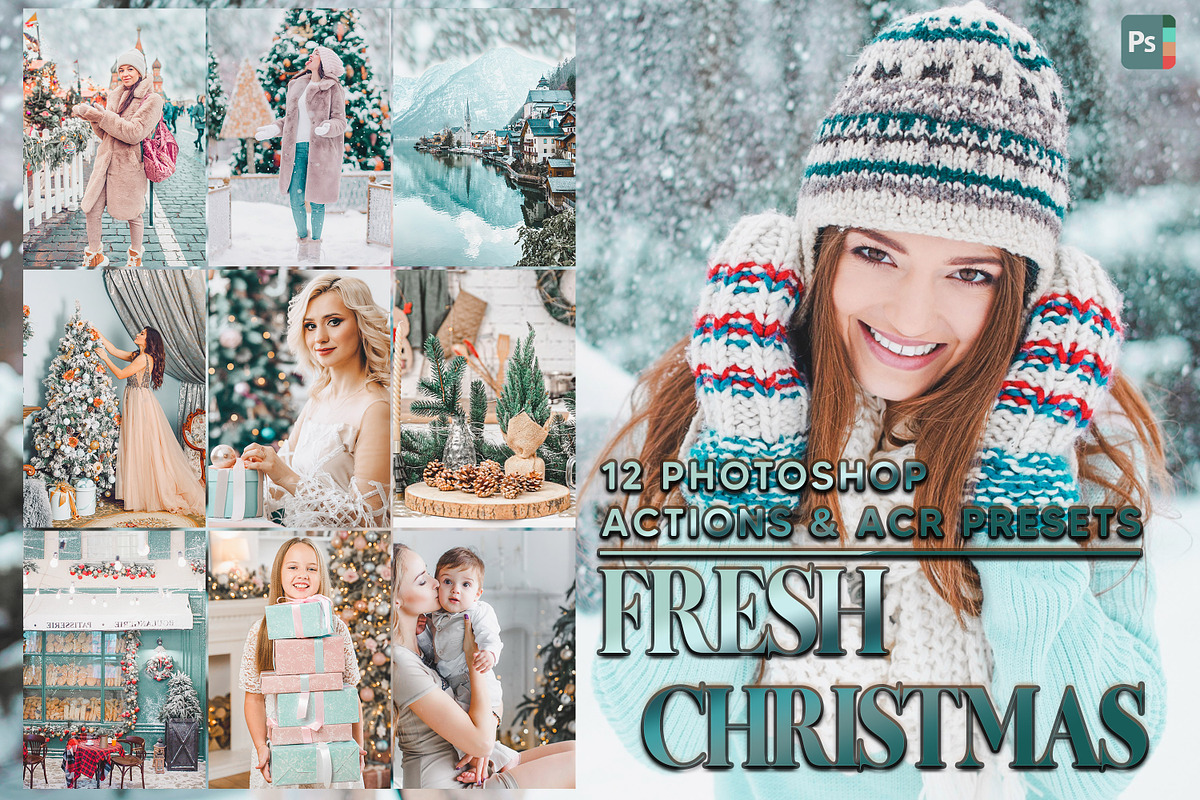 12 Fresh Christmas Photoshop Actions, an Action Add-On by Hue Palettte Studio (Photo 1 of 10)