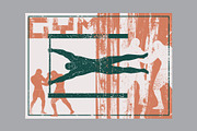 Gym vintage vector poster set., a Sport Illustration by PoPaShop (Thumbnail 3 of 8)