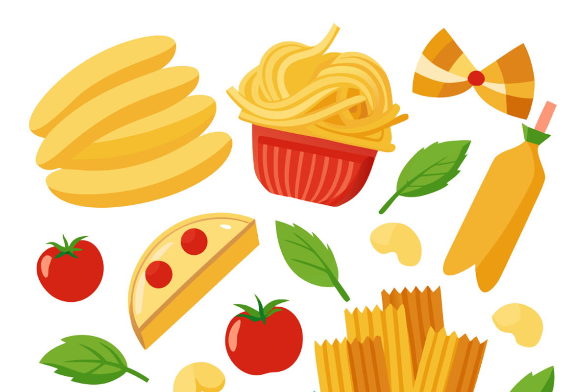 Assorted Italian food elements, a Food Illustration by SouravDesign (Photo 2 of 3)
