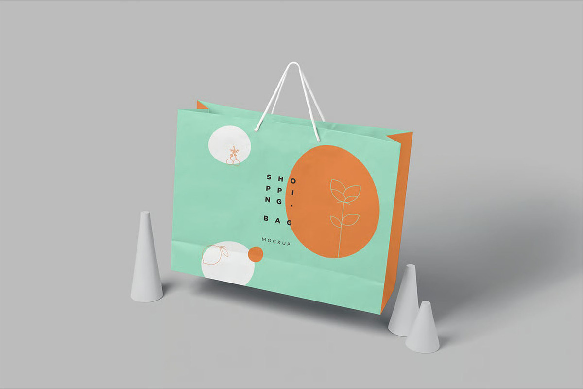 4 Paper Shopping Bag Mockups, a Packaging Mockup by megostudi0 (Photo 4 of 6)