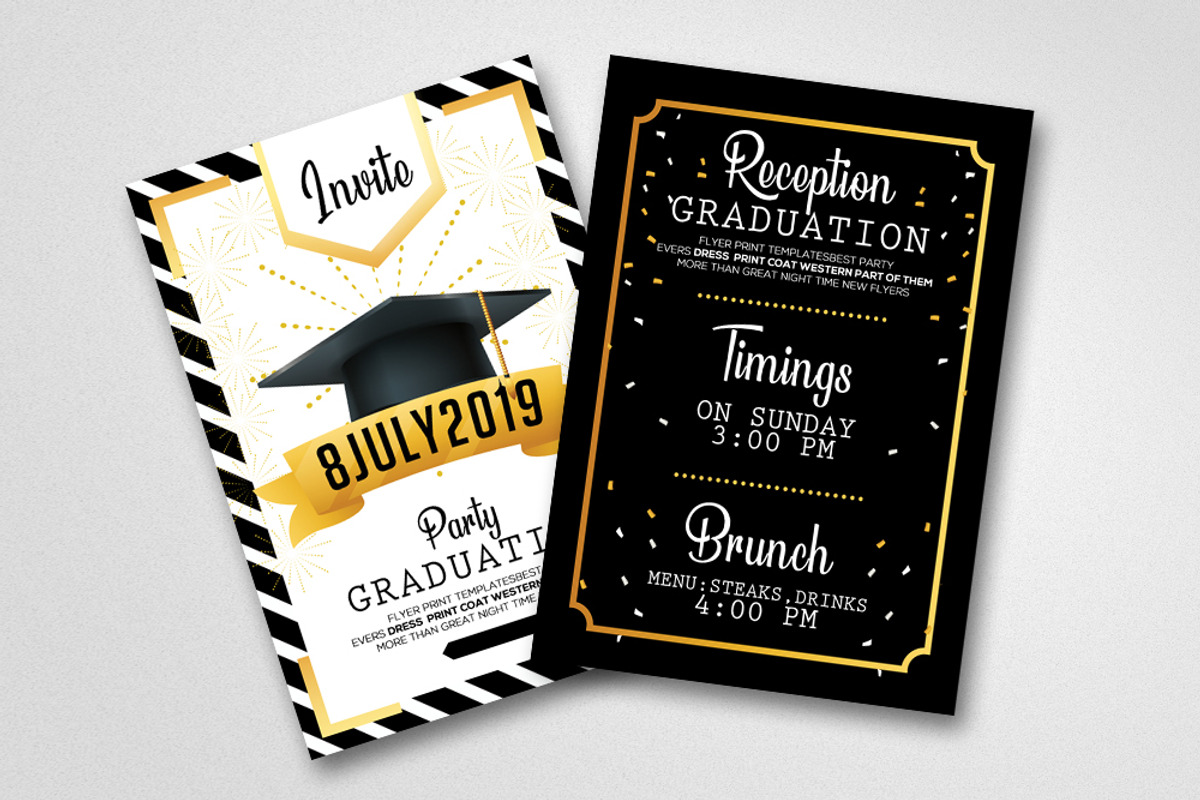 Double Sided Graduation Invites, an Invitation Template by Business ...