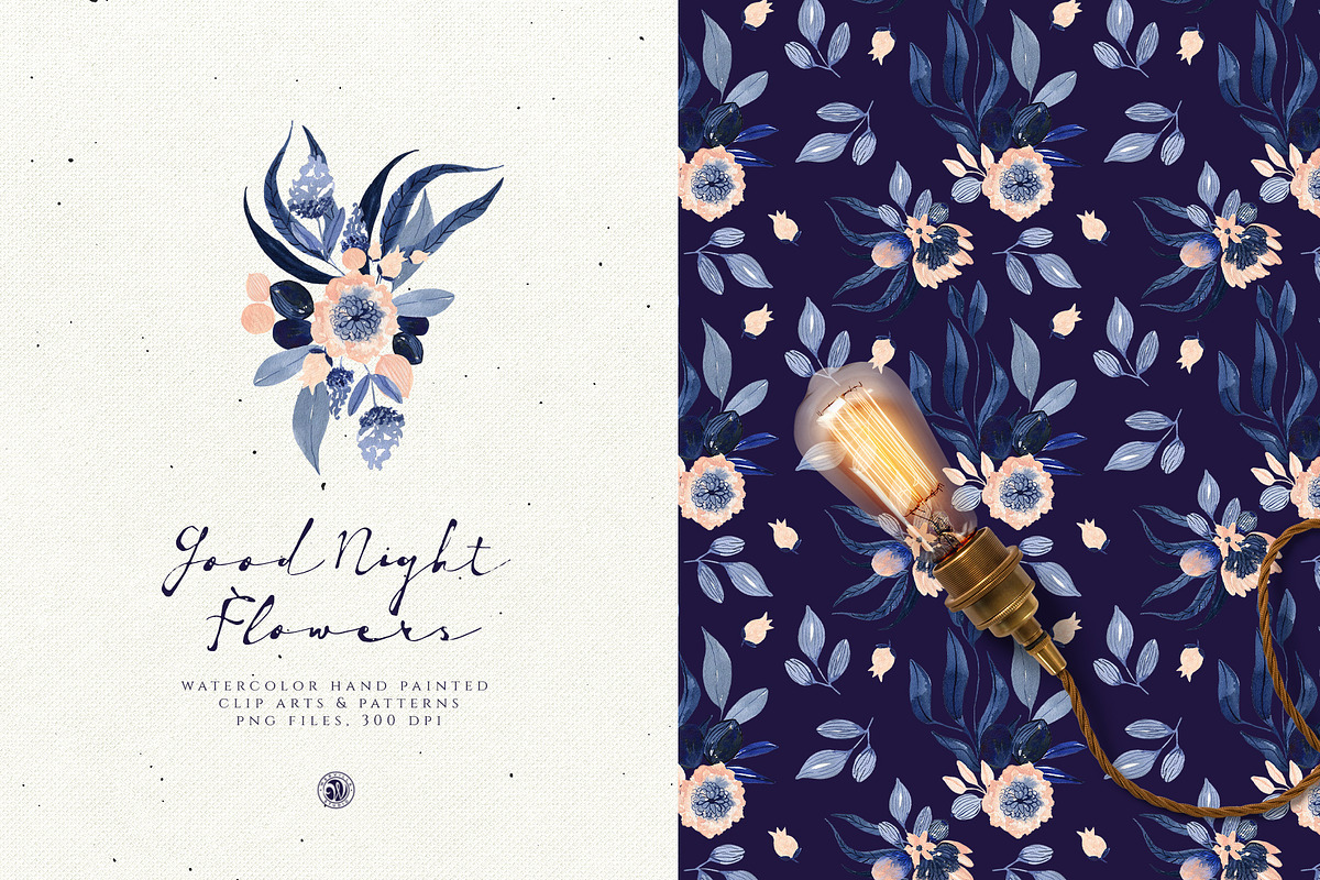 Good Night Flowers, a Decorative Illustration by Webvilla Studio (Photo 2 of 5)