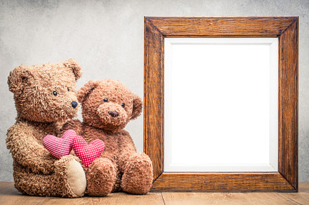 Photo frame mockup with Teddy Bears
