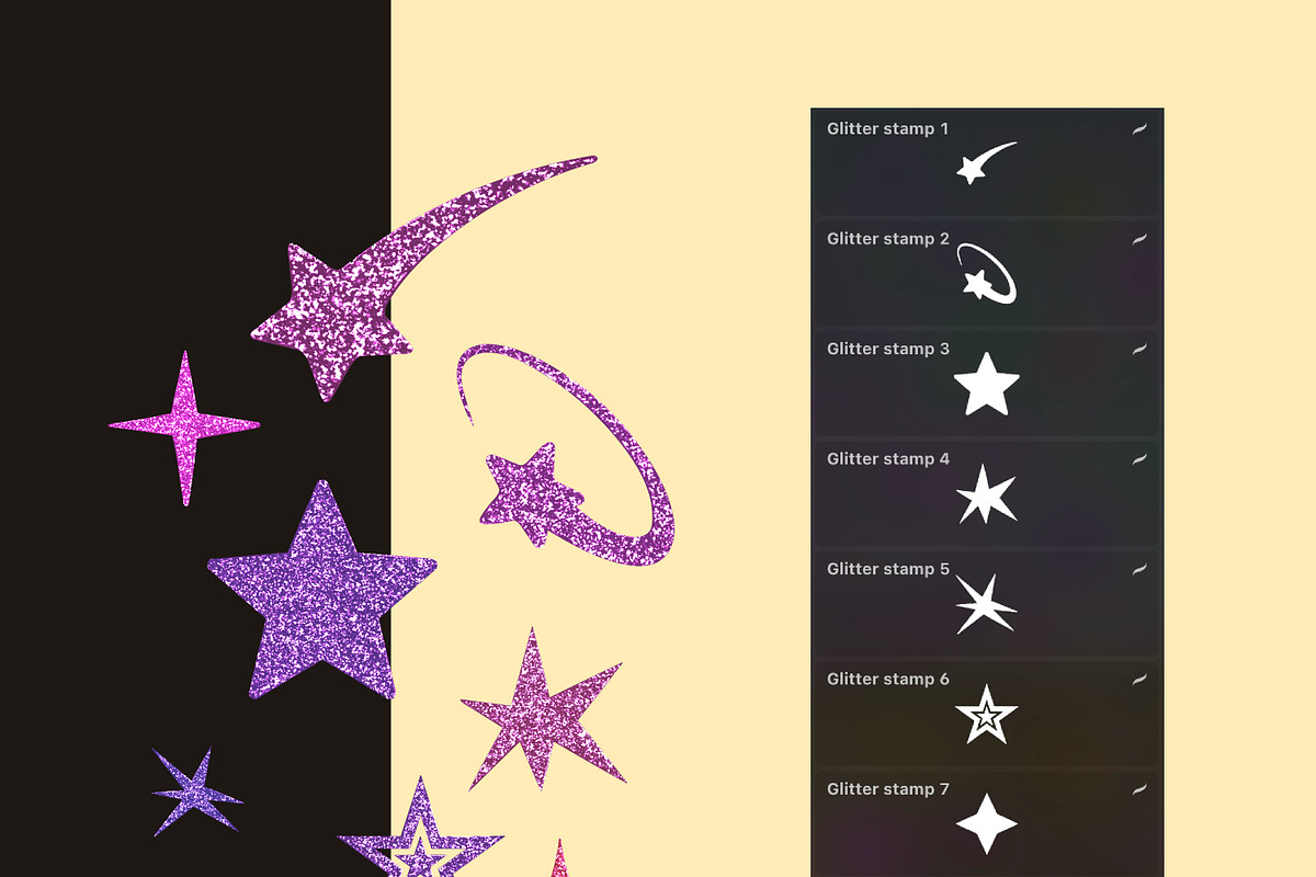 Glitter Brush Procreate Stamp, a Brush Add-On by CraftingOnSunday (Photo 3 of 7)