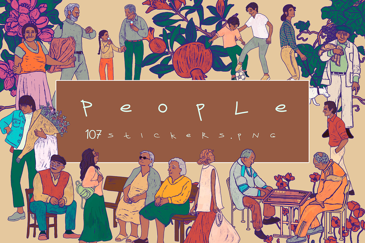 People stickers set, a Person Illustration by Carpet Tapete Pretzel (Photo 1 of 6)