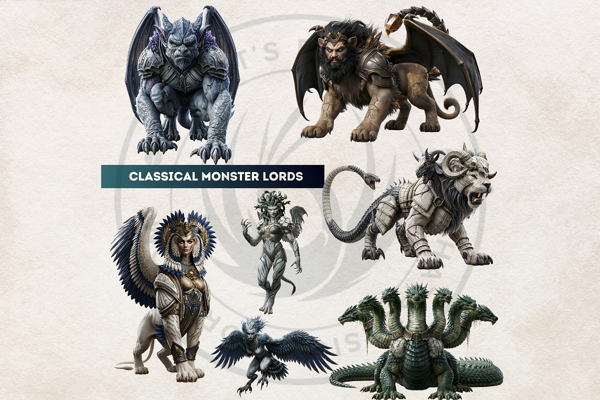 Crystal Beasts Fantasy Cliparts, a Decorative Illustration by ThatsDesignArt (Photo 5 of 14)