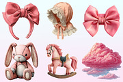 Pink Baby Girl Nursery Clipart, a Graphic by CitraGraphics (Thumbnail 2 of 4)