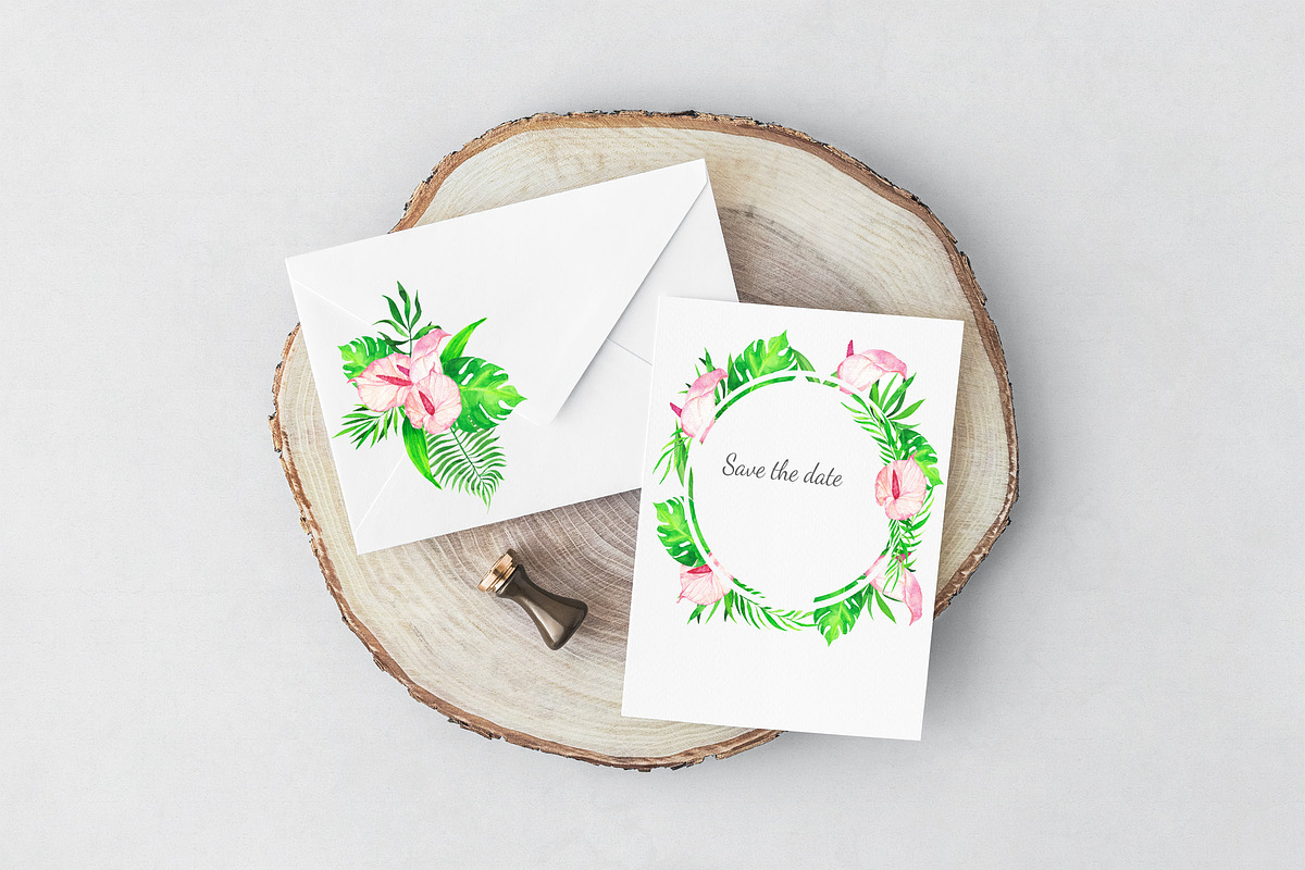 Tropic watercolor flower set, a Decorative Illustration by Watercolor & sketches (Photo 7 of 7)